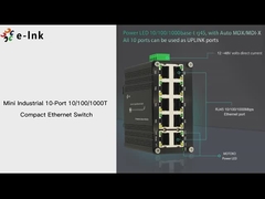 Mini przemysłowy 10-portowy kompaktowy przełącznik Ethernet 10/100/1000T