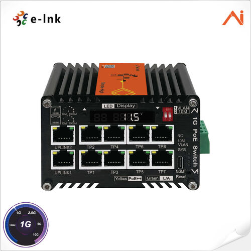 Latest company news about E-link wprowadza przemysłowy przełącznik AI LNK-AIMC010GMP90 z 90W PoE++ i wzmacniaczem napięcia