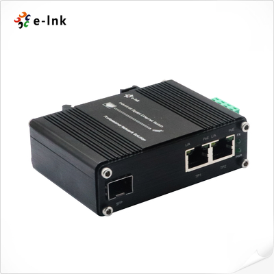 Włókno Gigabit Media Converter Przemysłowy 2-port 10/100/1000T 802.3at 60W Do 1-port 100/1000X SFP