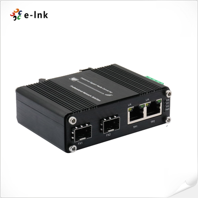 Przemysłowy przełącznik Ethernet 2 Port 10/100/1000T do 2 Port 10/100/1000X Włókno SFP