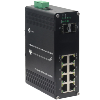 Zarządzany przełącznik Ethernet Industrial 8 Port 10/100/1000T Gigabit do 2-port 1000X SFP Fiber