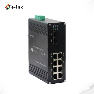 Przemysłowy 8-portowy przełącznik Ethernet 10/100/1000M/2.5G BASE-TX + 2-portowy 1.25G/2.5G/10G SFP+ BASE-FX