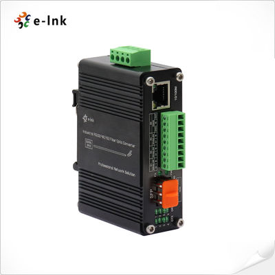 Mini Industrial 10/100Base-T do 100Base-X SFP Fiber Ethernet Media Converter z 1Ch RS232/RS485/RS422