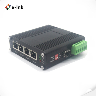Przemysłowy 4-port 10/100/1000Base-T + 1-port 100/1000Base-X SFP Ethernet Switch z wejściem 110~230VAC