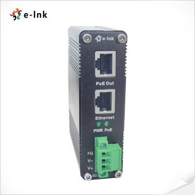 Przemysłowy gigabitowy iniektor PoE+ z wejściem zasilania DC 80~320V