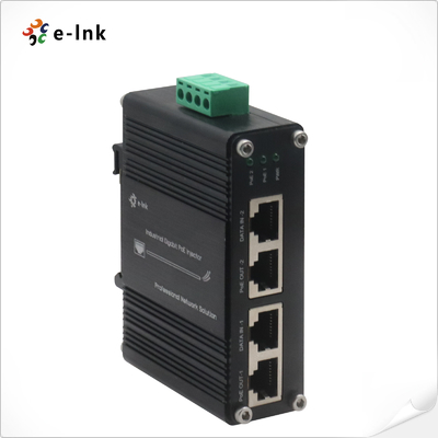 12~48VDC Wprowadzenie mocy Przemysłowy 2-port Gigabit PoE+ wtryskiwacz