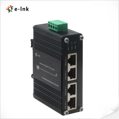 quality 12~48VDC Wprowadzenie mocy Przemysłowy 2-port Gigabit PoE+ wtryskiwacz factory