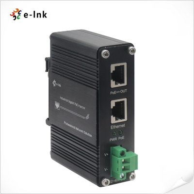 Przemysłowy Gigabit 100W 802.3bt PoE++ wtryskiwacz (12~48VDC)