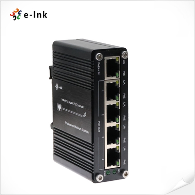 Industrial 1-Port 802.3bt PoE++ do 4-Port 802.3af/at Gigabit PoE Extender