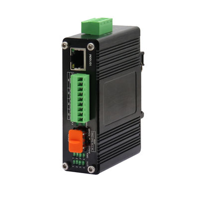 Mini Industrial 10/100Base-T do 100Base-X SFP Fiber Ethernet Media Converter z 1Ch RS232/RS485/RS422