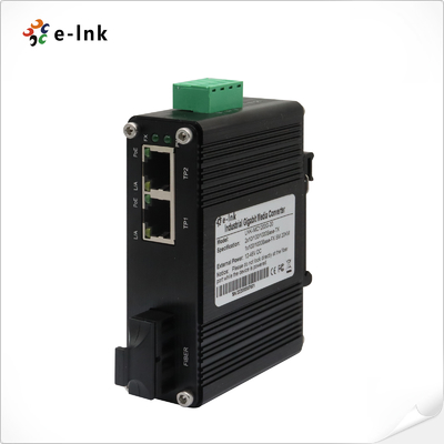 Mini Industrial 1-port 100Base-FX do 2-port 10/100Base-T 60W PoE++ Media Converter