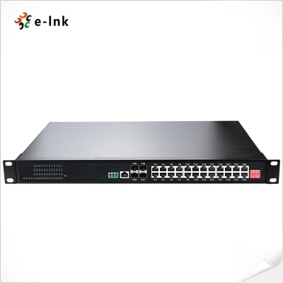 Przemysłowy 24-portowy przełącznik Ethernet L2+ do montażu w szafie 10/100/1000T 802.3at PoE + 4-portowy zarządzalny przełącznik Ethernet 1000X SFP