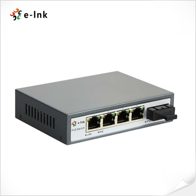 5 portów 10/100M przełącznik PoE z 1x 60W portem PoE wysokiej mocy & 1x SC Fiber Uplink