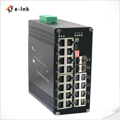 Przemysłowy L2+ 24-port 10/100/1000T 802.3at PoE + 4-port 1000X SFP Managed Ethernet Switch
