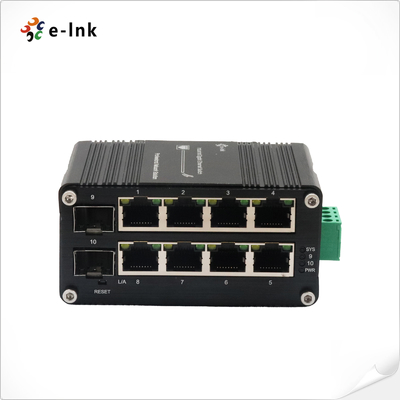 Mini przemysłowy zarządzalny przełącznik Ethernet 8-portowy 10/100/1000T + 2-portowy 100/1000X SFP