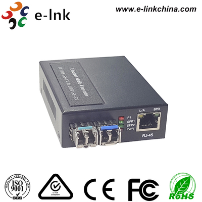 1x10/100BASE-T do 2x100BASE-X SFP Media Converter z wbudowanym zasilaczem
