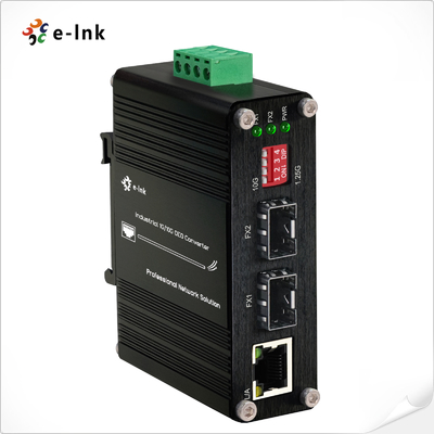 Przemysłowy konwerter 1G/10G SFP+ do SFP+ OEO (3R Repeater) z funkcją konwertera mediów 1G Ethernet