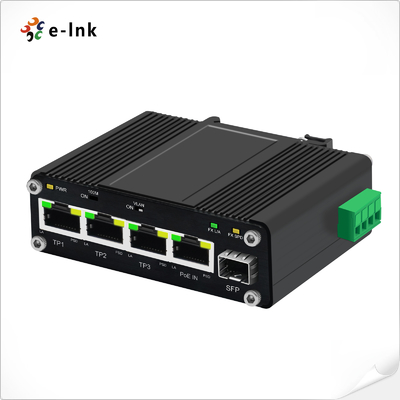 Mini Industrial 3-port 10/100/1000T + 1-port 100/1000X SFP PD Switch z funkcją PoE Splitter