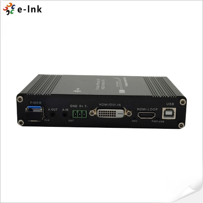 1 kanał 1080P DVI + USB KVM + 1 kanał RS232 + 1 kanał Bidi Stereo Audio + 1 kanał GPIO przez przedłużacz światłowodowy