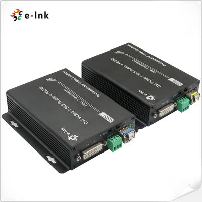DVI + 1Ch Dwukierunkowy Stereo Audio + 1Ch RS232 przez Fiber Optic Extender