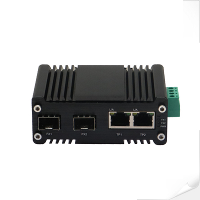 Mini przemysłowy 2-portowy przełącznik Ethernet 10/100/1000Base-T + 2-portowy 100/1000Base-X SFP