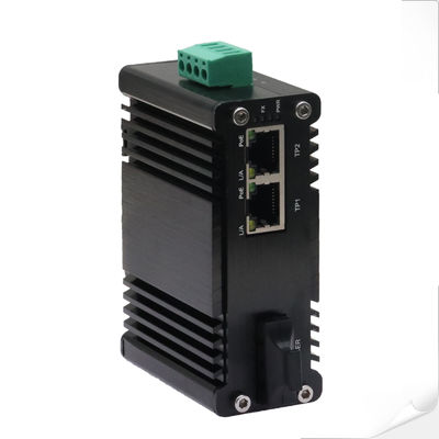 Mini Industrial 1-port 1000X do 2-port 10/100/1000X 30W PoE+ Media Converter
