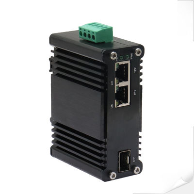 Mini Industrial 1-Port 100/1000X SFP To 2-Port 10/100/1000T Ethernet Media Converter