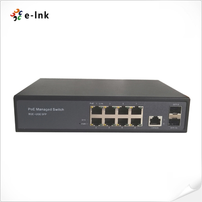 Zarządzane 8 portów Gigabit + 2 portów SFP Auto-sensing IEEE 802.3af/at POE/POE+ i 24V pasywny przełącznik POE
