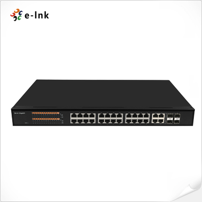 Zarządzany 24-port 10/100/1000T 802.3at PoE + 4-port 100/1000 SFP Combo Ethernet Switch