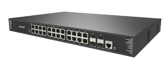 24-portowy przełącznik L3 zarządzany 10/100/1000T 802.3at PoE + 4-portowy 10G SFP+
