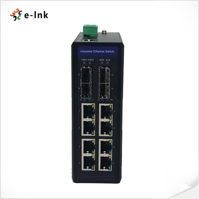 Przemysłowy 8-portowy zarządzalny przełącznik Ethernet 10/100/1000T 802.3at PoE + 4-portowy 100/1000X SFP