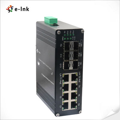 Przemysłowy L2+ 8-port 10/100/1000T 802.3at PoE + 4-port 1G SFP + 2-port 10G SFP+ Managed Ethernet Switch
