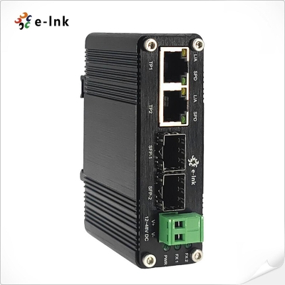 Mini przemysłowy 2-portowy przełącznik Ethernet 10/100/1000Base-T + 2-portowy 100/1000Base-X SFP