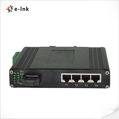 Przemysłowy 4-port 10/100/1000T 802.3at PoE + 1-port 100/1000BASE-X Ethernet Switch