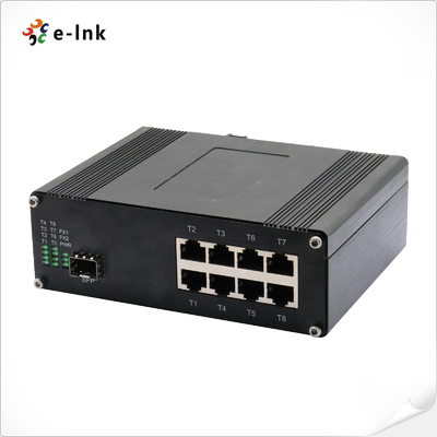 Przemysłowy 8-portowy przełącznik Ethernet 10/100/1000T 802.3at PoE + 1-portowy przełącznik Ethernet 100/1000Base-X
