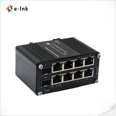 Mini Przemysłowy Zarządzalny 8-portowy 10/100/1000T 802.3at PoE + 2-portowy 100/1000X SFP Switch Ethernet Obsługujący Zarządzanie WEB