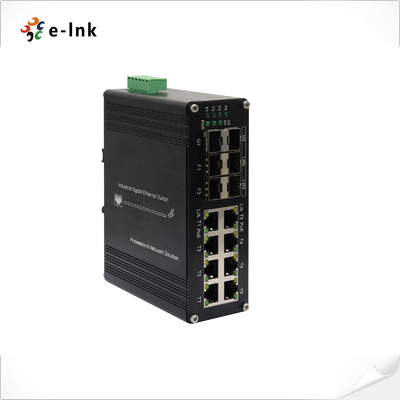 Przemysłowy 8-port 10/100/1000T + 4-port 1G SFP + 2-port 10G SFP+ Ethernet Switch