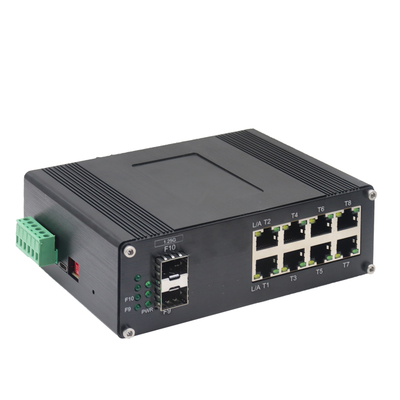 Przemysłowy 8-portowy przełącznik Ethernet 10/100/1000T + 2-portowy 1000X SFP zarządzany