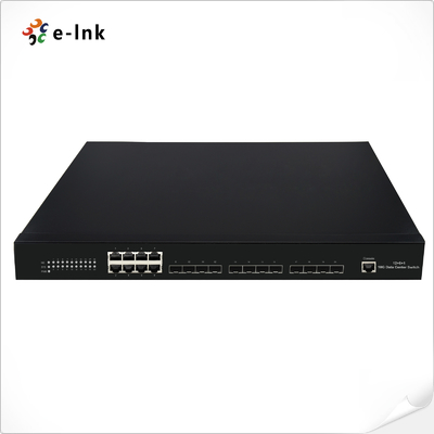 12 portów 10G SFP+ + 8 portów 10/100/1000M miedzianych RJ45 Zarządzany przełącznik Ethernet Fiber