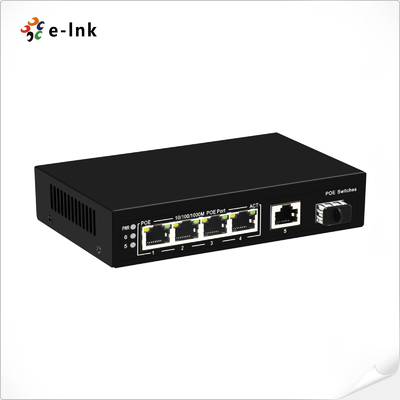 4-port 10/100/1000BASE-T PoE i 1-port Gigabit TP/SFP Uplink Ethernet Switch