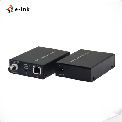 Przedłużacz Ethernet przez koncentryk z transmisją 10/100Base-TX Full Duplex Ethernet do 300m przez kabel koncentryczny.