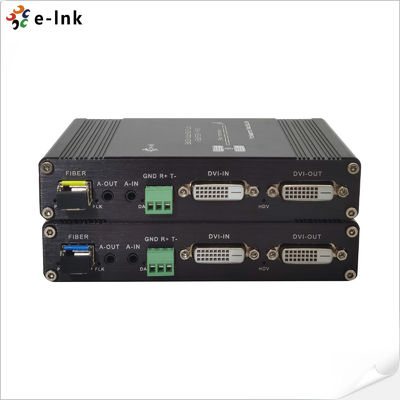 Bidirectional Fiber Optic Extender DVI RS232 Audio GPIO 20km HDCP 1.2 