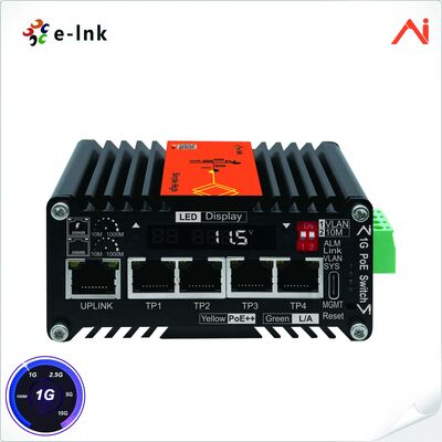 quality 4-port 10/100/1000Base-T IEEE802.3at PoE+ 30W do 1-port 10/100/1000Base-T Uplink Mini Industrial AI Smart Managed PoE+ Ethernet Switch z systemem wzmacniającym napięcie factory
