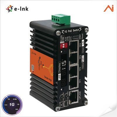 quality 4-portowy 10/100/1000Base-T IEEE802.3bt PoE++ 60W na 1-portowy 10/100/1000Base-T Uplink Mini przemysłowy inteligentny przełącznik Ethernet PoE++ zarządzany przez AI z systemem wzmacniania napięcia factory