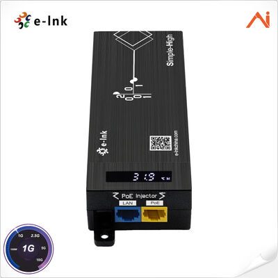 quality E-link LNK-AIPSE301M60 IEEE 802.3bt PoE++ 60W AI Smart LED Display Gigabit Ethernet Injector factory